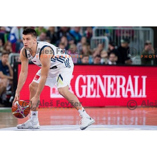 Matic Rebec in action during FIBA Basketball World Cup 2019 European qualifiers basketball match between Slovenia and Belarus, Stozice Arena, Ljubljana, Slovenia on November 24, 2017