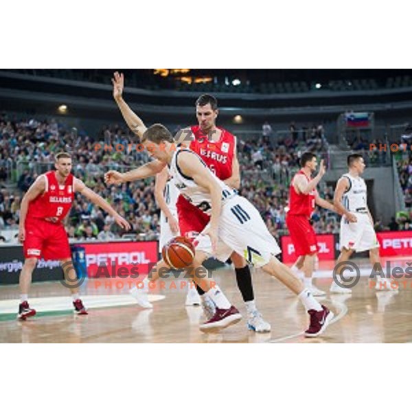 Miha Lapornik in action during FIBA Basketball World Cup 2019 European qualifiers basketball match between Slovenia and Belarus, Stozice Arena, Ljubljana, Slovenia on November 24, 2017