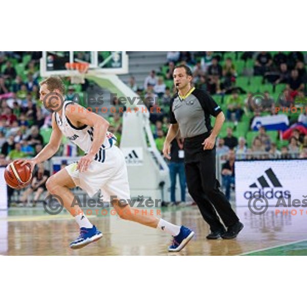 Jaka Blazic in action during FIBA Basketball World Cup 2019 European qualifiers basketball match between Slovenia and Belarus, Stozice Arena, Ljubljana, Slovenia on November 24, 2017