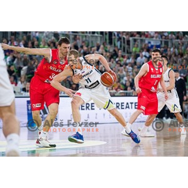 Jaka Blazic in action during FIBA Basketball World Cup 2019 European qualifiers basketball match between Slovenia and Belarus, Stozice Arena, Ljubljana, Slovenia on November 24, 2017