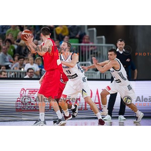 Miha Lapornik in action during FIBA Basketball World Cup 2019 European qualifiers basketball match between Slovenia and Belarus, Stozice Arena, Ljubljana, Slovenia on November 24, 2017