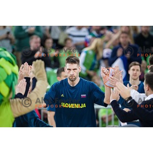 Gasper Vidmar in action during FIBA Basketball World Cup 2019 European qualifiers basketball match between Slovenia and Belarus, Stozice Arena, Ljubljana, Slovenia on November 24, 2017