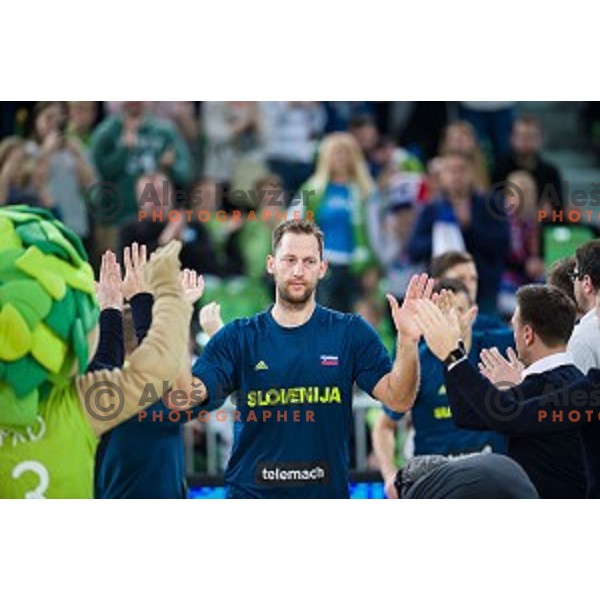 Sasa Zagorac in action during FIBA Basketball World Cup 2019 European qualifiers basketball match between Slovenia and Belarus, Stozice Arena, Ljubljana, Slovenia on November 24, 2017