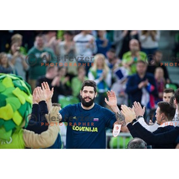 Ziga Dimec in action during FIBA Basketball World Cup 2019 European qualifiers basketball match between Slovenia and Belarus, Stozice Arena, Ljubljana, Slovenia on November 24, 2017