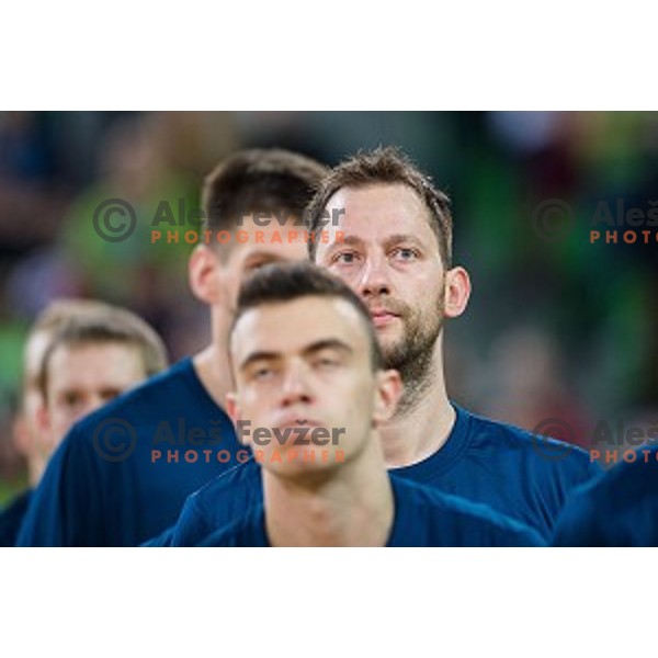 Sasa Zagorac in action during FIBA Basketball World Cup 2019 European qualifiers basketball match between Slovenia and Belarus, Stozice Arena, Ljubljana, Slovenia on November 24, 2017