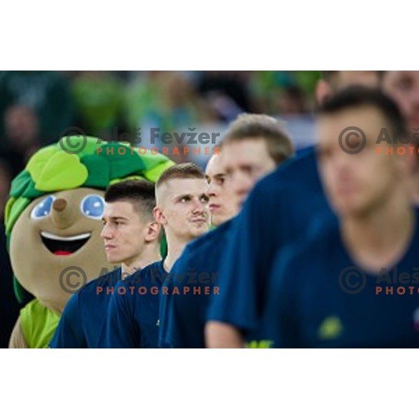 Luka Rupnik in action during FIBA Basketball World Cup 2019 European qualifiers basketball match between Slovenia and Belarus, Stozice Arena, Ljubljana, Slovenia on November 24, 2017