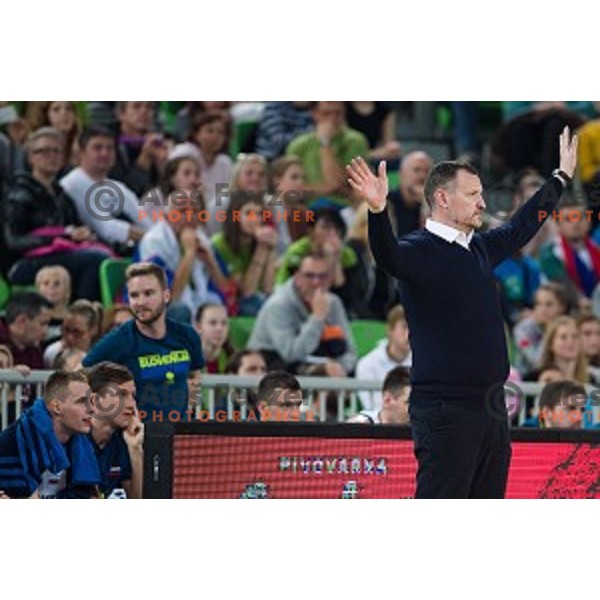 Rado Trifunovic in action during FIBA Basketball World Cup 2019 European qualifiers basketball match between Slovenia and Belarus, Stozice Arena, Ljubljana, Slovenia on November 24, 2017