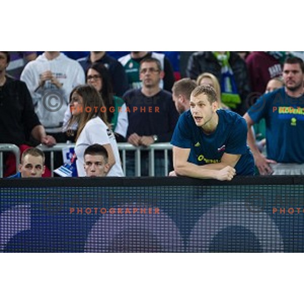 Jaka Blazic in action during FIBA Basketball World Cup 2019 European qualifiers basketball match between Slovenia and Belarus, Stozice Arena, Ljubljana, Slovenia on November 24, 2017