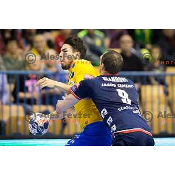 Daniel Dujshebaev Dobichevaeva of Celje in action during EHF Champions League 2017/18 handball match between Celje PL and Flensburg, played in Arena Zlatorog, Celje, Slovenia on November 26, 2017