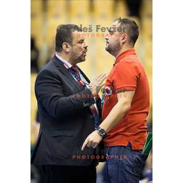 Branko Tamse, head coach of Celje during EHF Champions League 2017/18 handball match between Celje PL and Flensburg, played in Arena Zlatorog, Celje, Slovenia on November 26, 2017