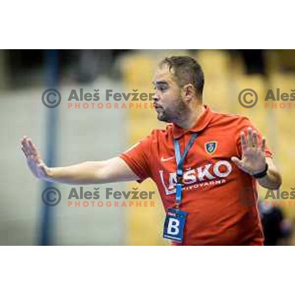 Branko Tamse, head coach of Celje during EHF Champions League 2017/18 handball match between Celje PL and Flensburg, played in Arena Zlatorog, Celje, Slovenia on November 26, 2017