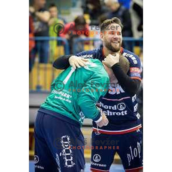 of Flensburg in action during EHF Champions League 2017/18 handball match between Celje PL and Flensburg, played in Arena Zlatorog, Celje, Slovenia on November 26, 2017