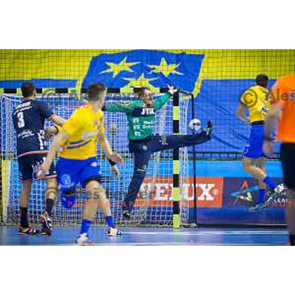 of Flensburg in action during EHF Champions League 2017/18 handball match between Celje PL and Flensburg, played in Arena Zlatorog, Celje, Slovenia on November 26, 2017