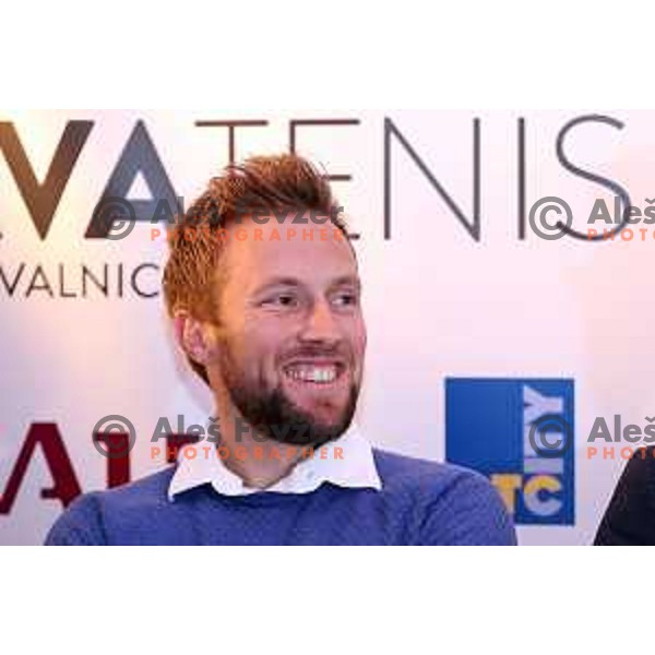 Tom Kocevar Desman of Slovenia Davis Cup team at press conference in Ljubljana on November 29, 2017