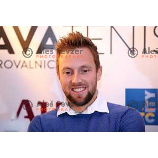 Tom Kocevar Desman of Slovenia Davis Cup team at press conference in Ljubljana on November 29, 2017