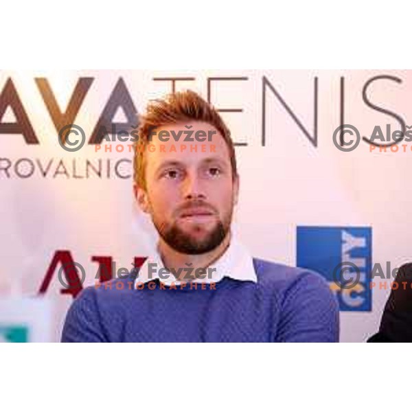 Tom Kocevar Desman of Slovenia Davis Cup team at press conference in Ljubljana on November 29, 2017