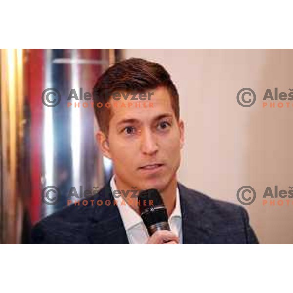 Andraz Bedene of Slovenia Davis Cup team at press conference in Ljubljana on November 29, 2017