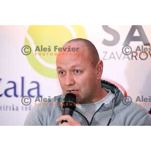 Andrej Krasevec, captain of Slovenia FED Cup team at press conference in Ljubljana on November 29, 2017