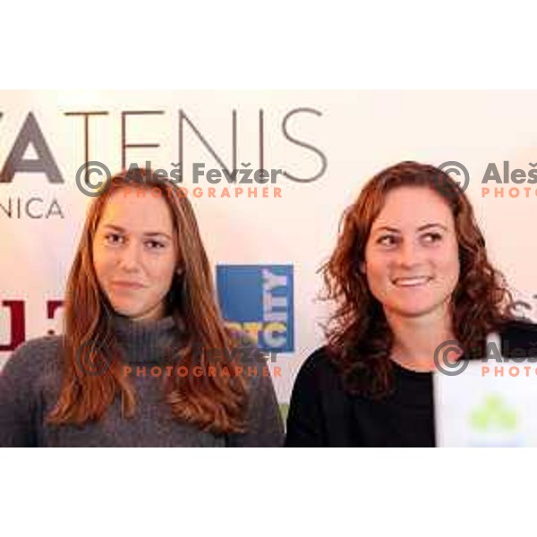 Kaja Juvan of Slovenia FED Cup team at press conference in Ljubljana on November 29, 2017