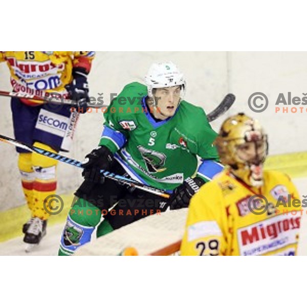 Aljaz Chvatal of SZ Olimpija in action during Alps League ice-hockey match between SZ Olimpija and Asiago in Tivoli Hall, Ljubljana, Slovenia on November 29, 2017