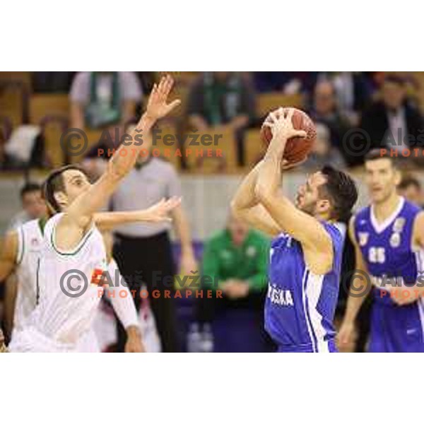 Miha Fon of Rogaska in action during Nova KBM league basketball match between Petrol Olimpija and Rogaska in Tivoli Hall, Ljubljana, Slovenia on December 1, 2017