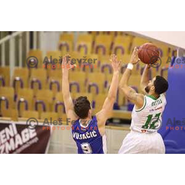 Talor Battle in action during Nova KBM league basketball match between Petrol Olimpija and Rogaska in Tivoli Hall, Ljubljana, Slovenia on December 1, 2017