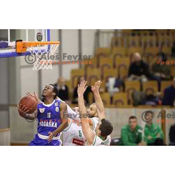 Rashun Jarrel Davis of Rogaska in action during Nova KBM league basketball match between Petrol Olimpija and Rogaska in Tivoli Hall, Ljubljana, Slovenia on December 1, 2017