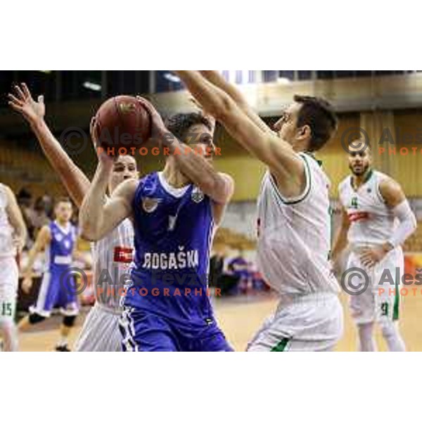 Dragan Djuranovic of Rogaska in action during Nova KBM league basketball match between Petrol Olimpija and Rogaska in Tivoli Hall, Ljubljana, Slovenia on December 1, 2017