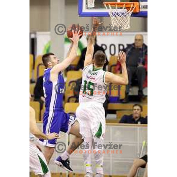Marko Pajic in action during Nova KBM league basketball match between Petrol Olimpija and Rogaska in Tivoli Hall, Ljubljana, Slovenia on December 1, 2017