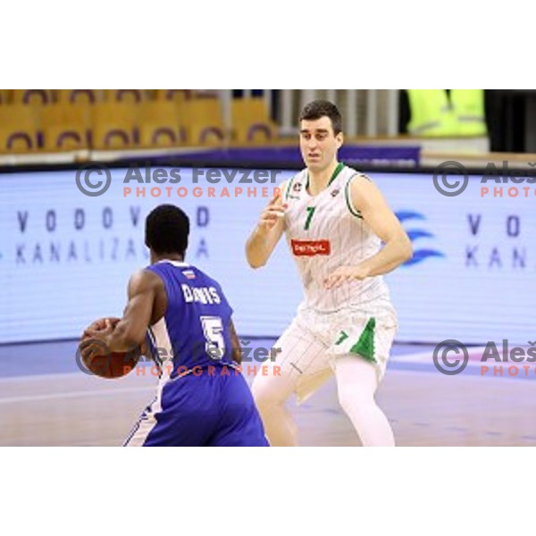 Drazen Bubnic in action during Nova KBM league basketball match between Petrol Olimpija and Rogaska in Tivoli Hall, Ljubljana, Slovenia on December 1, 2017