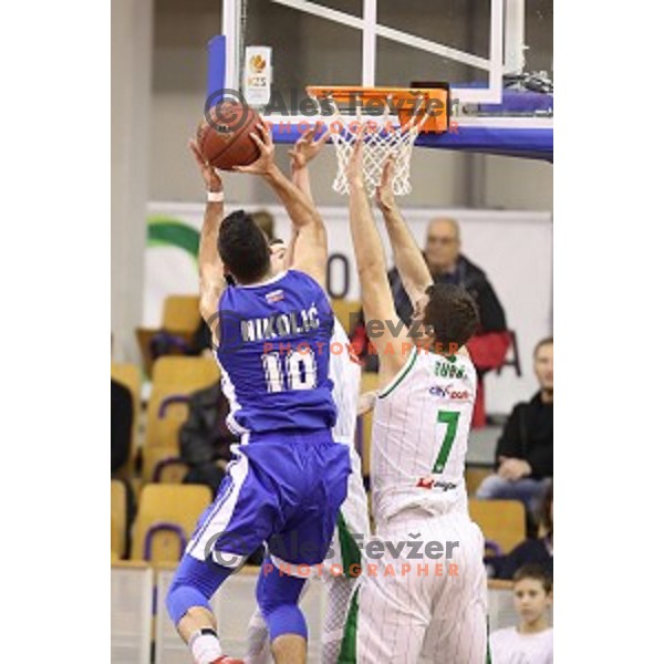 Mitja Nikolic of Rogaska in action during Nova KBM league basketball match between Petrol Olimpija and Rogaska in Tivoli Hall, Ljubljana, Slovenia on December 1, 2017