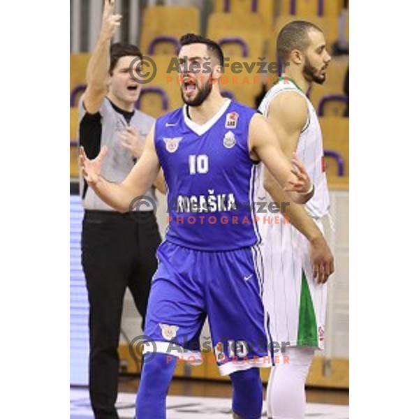 Mitja Nikolic of Rogaska in action during Nova KBM league basketball match between Petrol Olimpija and Rogaska in Tivoli Hall, Ljubljana, Slovenia on December 1, 2017