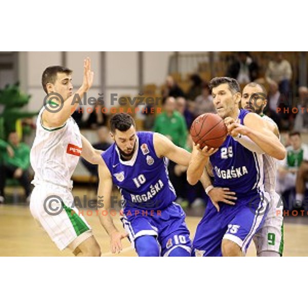 Dragisa Drobnjak of Rogaska in action during Nova KBM league basketball match between Petrol Olimpija and Rogaska in Tivoli Hall, Ljubljana, Slovenia on December 1, 2017