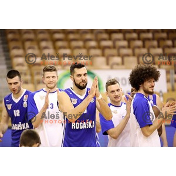 Mitja Nikolic of Rogaska in action during Nova KBM league basketball match between Petrol Olimpija and Rogaska in Tivoli Hall, Ljubljana, Slovenia on December 1, 2017