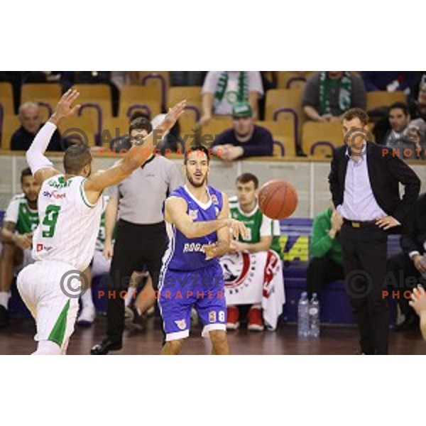 Miha Fon of Rogaska in action during Nova KBM league basketball match between Petrol Olimpija and Rogaska in Tivoli Hall, Ljubljana, Slovenia on December 1, 2017