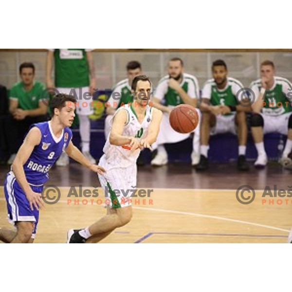 Domen Lorbek in action during Nova KBM league basketball match between Petrol Olimpija and Rogaska in Tivoli Hall, Ljubljana, Slovenia on December 1, 2017