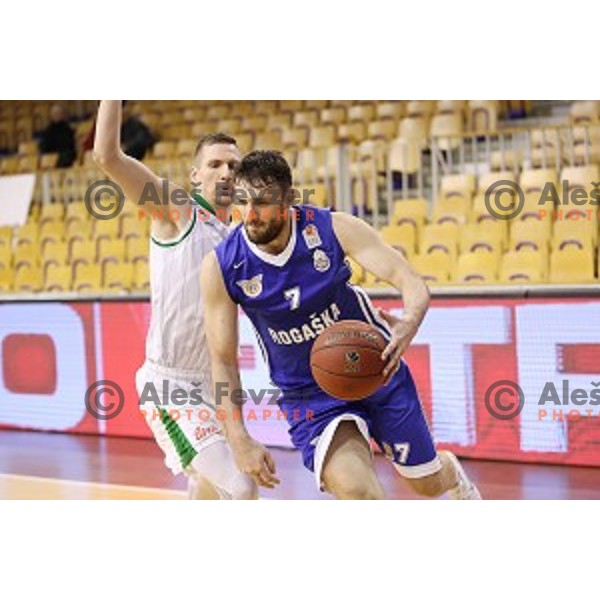 Dragan Djuranovic of Rogaska in action during Nova KBM league basketball match between Petrol Olimpija and Rogaska in Tivoli Hall, Ljubljana, Slovenia on December 1, 2017