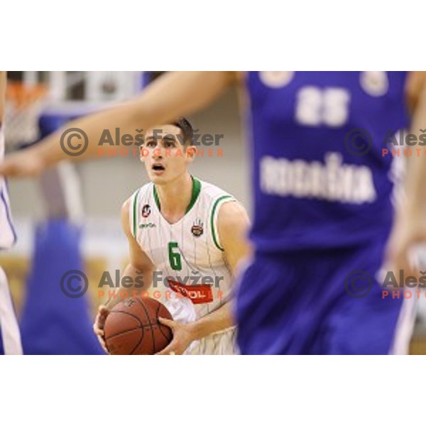 Jan Span in action during Nova KBM league basketball match between Petrol Olimpija and Rogaska in Tivoli Hall, Ljubljana, Slovenia on December 1, 2017