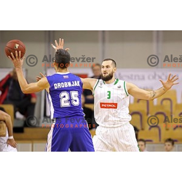 Bojan Radulovic in action during Nova KBM league basketball match between Petrol Olimpija and Rogaska in Tivoli Hall, Ljubljana, Slovenia on December 1, 2017