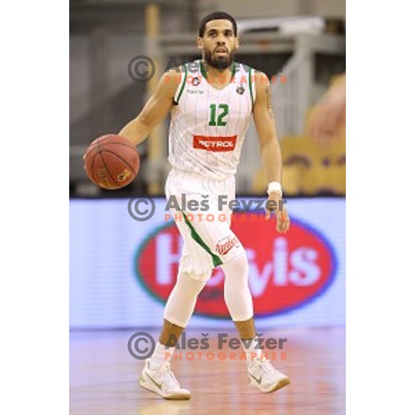 Talor Battle in action during Nova KBM league basketball match between Petrol Olimpija and Rogaska in Tivoli Hall, Ljubljana, Slovenia on December 1, 2017