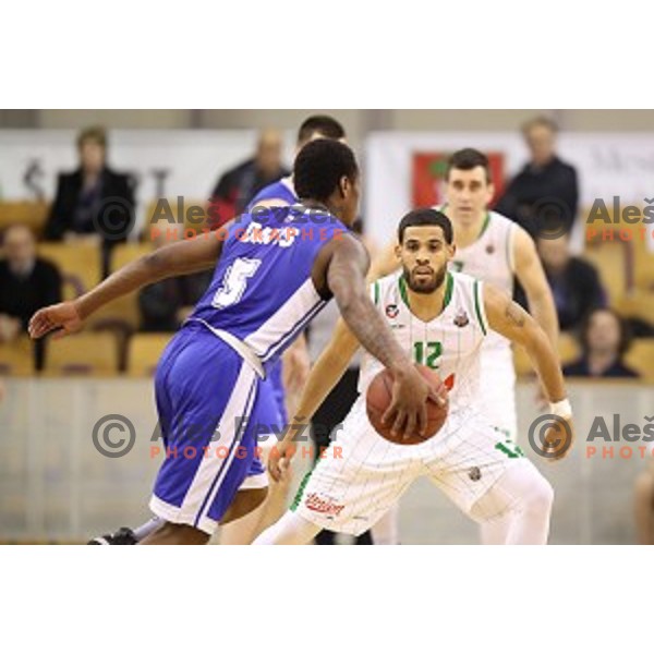 Talor Battle in action during Nova KBM league basketball match between Petrol Olimpija and Rogaska in Tivoli Hall, Ljubljana, Slovenia on December 1, 2017