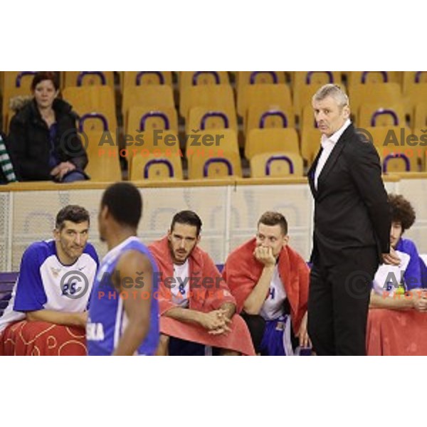 Damjan Novakovic, head coach of Rogaska in action during Nova KBM league basketball match between Petrol Olimpija and Rogaska in Tivoli Hall, Ljubljana, Slovenia on December 1, 2017