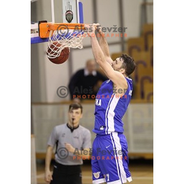 Dragan Djuranovic of Rogaska in action during Nova KBM league basketball match between Petrol Olimpija and Rogaska in Tivoli Hall, Ljubljana, Slovenia on December 1, 2017