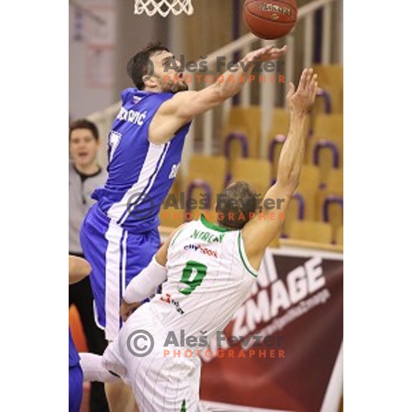 Dragan Djuranovic of Rogaska in action during Nova KBM league basketball match between Petrol Olimpija and Rogaska in Tivoli Hall, Ljubljana, Slovenia on December 1, 2017