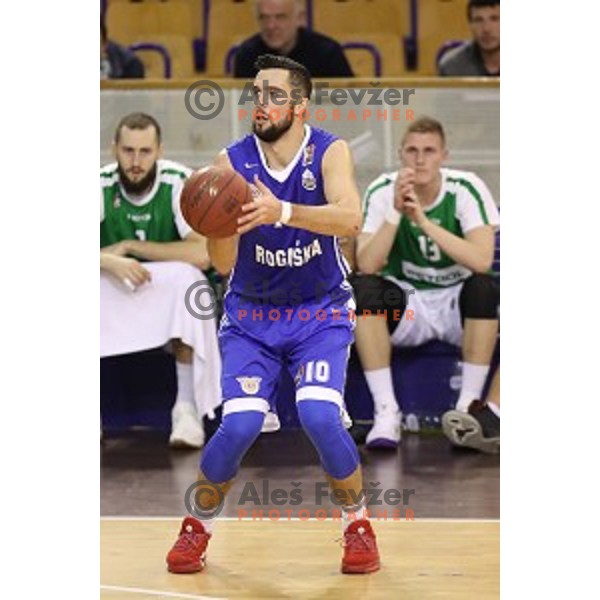 Mitja Nikolic of Rogaska in action during Nova KBM league basketball match between Petrol Olimpija and Rogaska in Tivoli Hall, Ljubljana, Slovenia on December 1, 2017