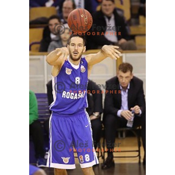 Miha Fon of Rogaska in action during Nova KBM league basketball match between Petrol Olimpija and Rogaska in Tivoli Hall, Ljubljana, Slovenia on December 1, 2017