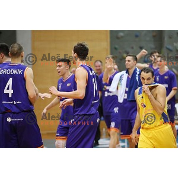 Miljan Pavkovic of Sencur GGD in action during Nova KBM league basketball match between Sencur GGD and Helios Suns in Sencur Sports Hall, Slovenia on December 2, 2017