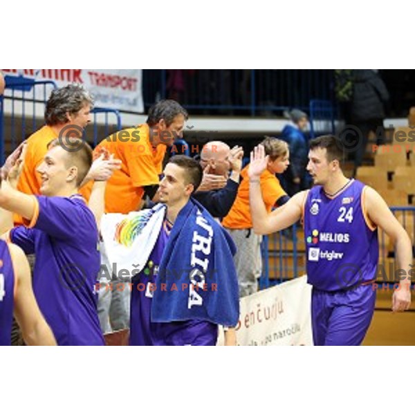 Jure Pelko during Nova KBM league basketball match between Sencur GGD and Helios Suns in Sencur Sports Hall, Slovenia on December 2, 2017