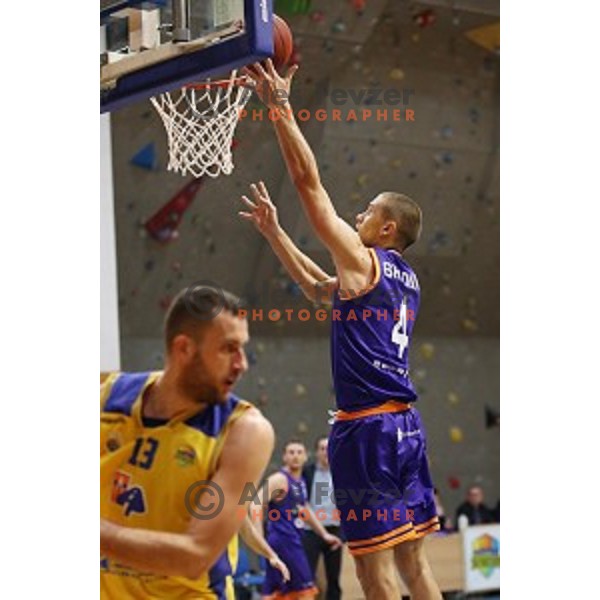 Jaka Brodnik of Helios Suns in action during Nova KBM league basketball match between Sencur GGD and Helios Suns in Sencur Sports Hall, Slovenia on December 2, 2017