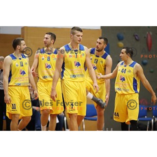 Edo Muric of Sencur GGD in action during Nova KBM league basketball match between Sencur GGD and Helios Suns in Sencur Sports Hall, Slovenia on December 2, 2017